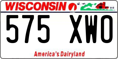 WI license plate 575XWO