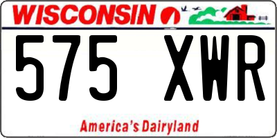WI license plate 575XWR