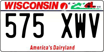 WI license plate 575XWV