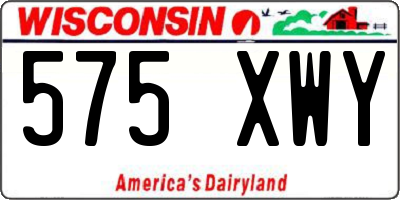 WI license plate 575XWY