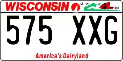 WI license plate 575XXG