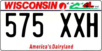 WI license plate 575XXH