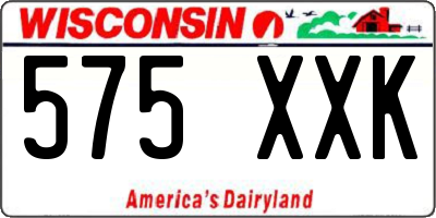 WI license plate 575XXK