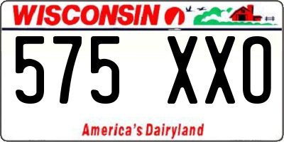 WI license plate 575XXO