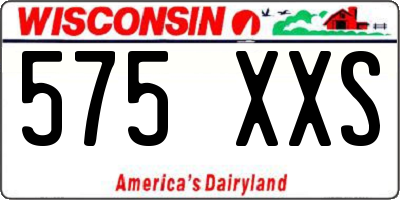 WI license plate 575XXS