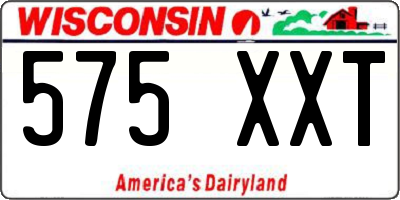 WI license plate 575XXT