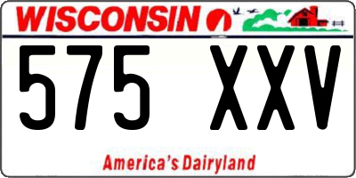 WI license plate 575XXV