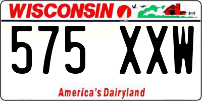 WI license plate 575XXW