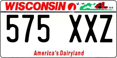 WI license plate 575XXZ