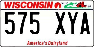 WI license plate 575XYA