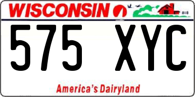 WI license plate 575XYC