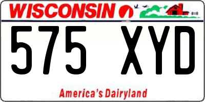 WI license plate 575XYD