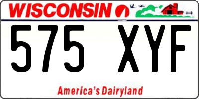 WI license plate 575XYF