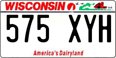WI license plate 575XYH