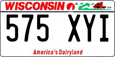 WI license plate 575XYI