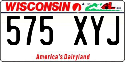 WI license plate 575XYJ