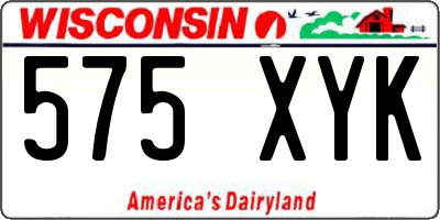 WI license plate 575XYK