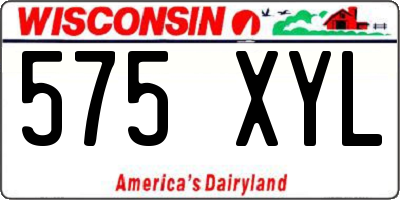 WI license plate 575XYL