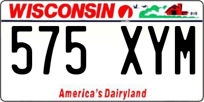 WI license plate 575XYM