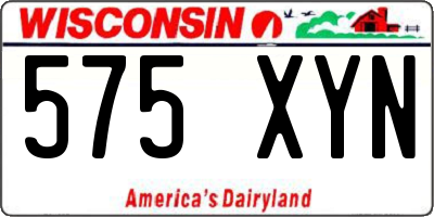 WI license plate 575XYN