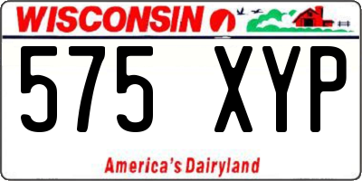 WI license plate 575XYP