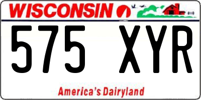 WI license plate 575XYR