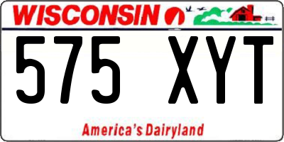 WI license plate 575XYT