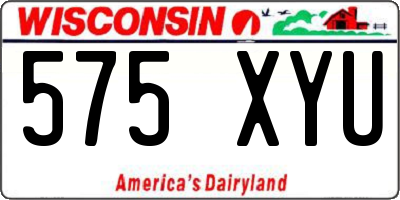 WI license plate 575XYU