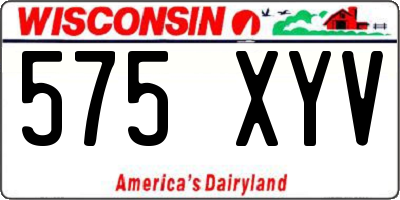 WI license plate 575XYV