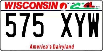 WI license plate 575XYW