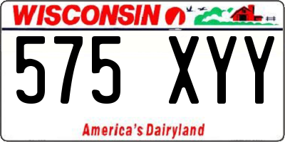 WI license plate 575XYY