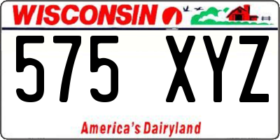 WI license plate 575XYZ