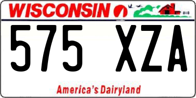 WI license plate 575XZA