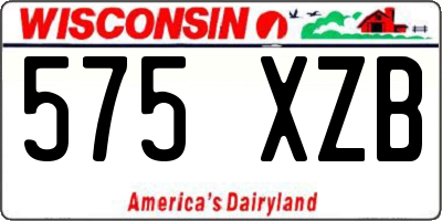 WI license plate 575XZB