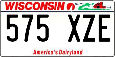 WI license plate 575XZE
