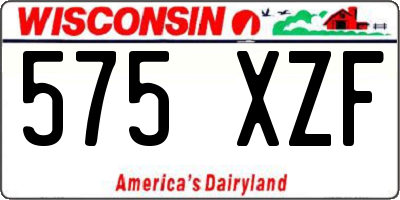 WI license plate 575XZF