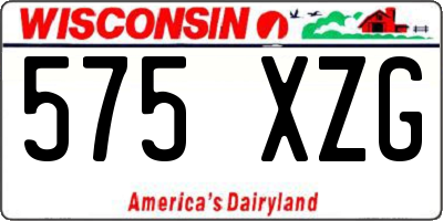 WI license plate 575XZG