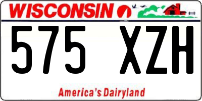 WI license plate 575XZH