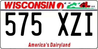 WI license plate 575XZI