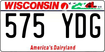 WI license plate 575YDG