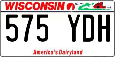 WI license plate 575YDH