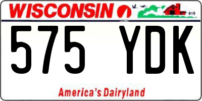 WI license plate 575YDK