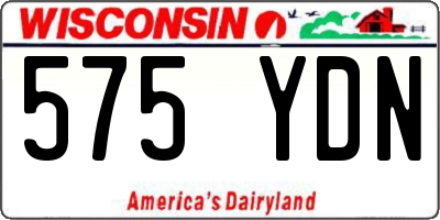 WI license plate 575YDN