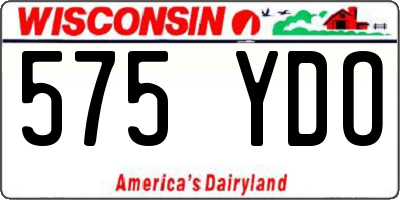WI license plate 575YDO
