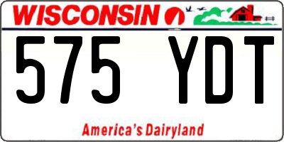 WI license plate 575YDT