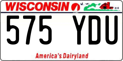 WI license plate 575YDU