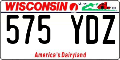 WI license plate 575YDZ
