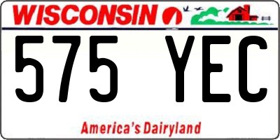 WI license plate 575YEC