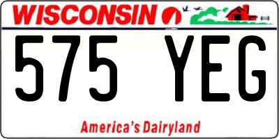 WI license plate 575YEG