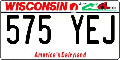 WI license plate 575YEJ